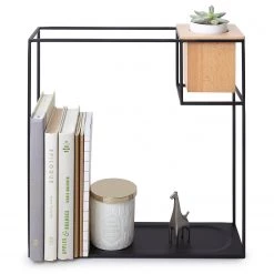 Umbra Étagère murale Cubist I - Métal / Hêtre massif - Noir / Hêtre -Meubles de salle à manger Soldes Magasin 1000235476 201214 15131500285 DETAILS P000000001000235476