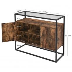 Red Living Buffet Cottage Hill III - Verre / Métal - Marron / Noir -Meubles de salle à manger Soldes Magasin 1000235678 201210 06195500090 SKETCH DETAILS P000000001000235678 sketch