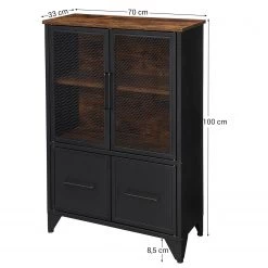 Red Living Buffet Thenon II - Noir / Marron -Meubles de salle à manger Soldes Magasin 1000235692 201210 06231800192 SKETCH DETAILS P000000001000235692 sketch