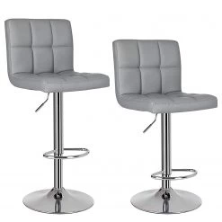 Loftscape Chaises de bar Marcon (lot de 2) - Imitation cuir / Fer - Gris / Chrome 9 Loftscape Chaises de bar Marcon (lot de 2) - Imitation cuir / Fer - Gris / Chrome -Meubles de salle à manger Soldes Magasin 1000235729 210118 06440500219 DETAILS P000000001000235729