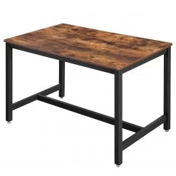 Red Living Table Rahay - Imitation chêne rustique / Noir