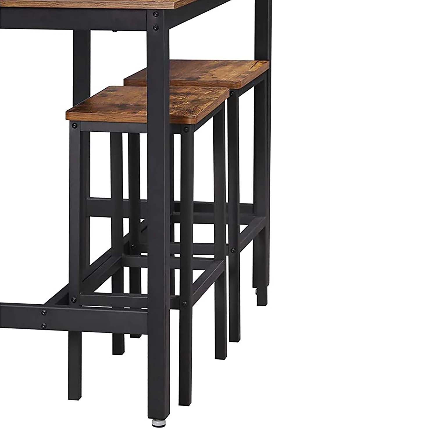 Red Living Ensemble de bar Theville (3 éléments) - Imitation chêne rustique / Noir 6 Red Living Ensemble de bar Theville (3 éléments) - Imitation chêne rustique / Noir – Image 6