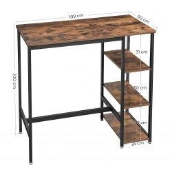 Red Living Table haute Velaux - Imitation chêne rustique / Noir -Meubles de salle à manger Soldes Magasin 1000235792 210118 06512000522 SKETCH DETAILS P000000001000235792 sketch