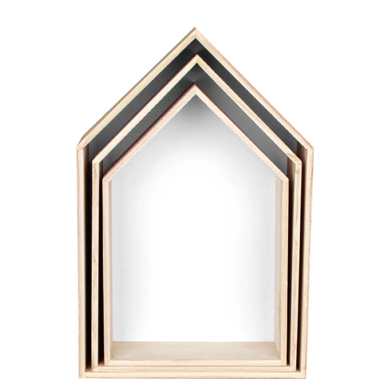 Naturoo Étagères murale Cusset II (Lot de 3) - Paulownia massif - Paulownia / Blanc 3 Naturoo Étagères murale Cusset II (Lot de 3) - Paulownia massif - Paulownia / Blanc – Image 3