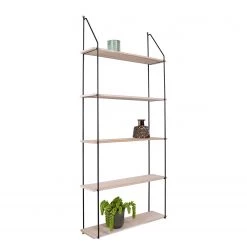 Norrwood Étagère murale Carmaux - Paulownia massif / Métal - Paulownia / Noir -Meubles de salle à manger Soldes Magasin 1000235941 201223 12280300064 DETAILS P000000001000235941