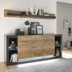 Red Living Buffet Talence I - Imitation châtaigner / Gris -Meubles de salle à manger Soldes Magasin 1000236848 201218 06040500036 MOOD DETAILS P000000001000236848 mood