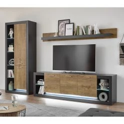 Red Living Armoire Talence - Imitation châtaigner / Gris - Butoir à droite -Meubles de salle à manger Soldes Magasin 1000236851 201218 06050500061 MOOD DETAILS P000000001000236851 mood