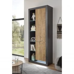 Red Living Armoire Talence - Imitation châtaigner / Gris - Butoir à droite -Meubles de salle à manger Soldes Magasin 1000236851 201218 06050800062 MOOD DETAILS P000000001000236851 mood