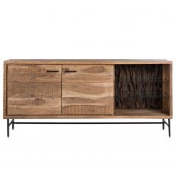 Ars Natura Buffet Roody - Avec éclairage - Acacia massif / Métal - Acacia / Noir 19 Ars Natura Buffet Roody - Avec éclairage - Acacia massif / Métal - Acacia / Noir -Meubles de salle à manger Soldes Magasin 1000238181 220420 030 DETAILS P000000001000238181