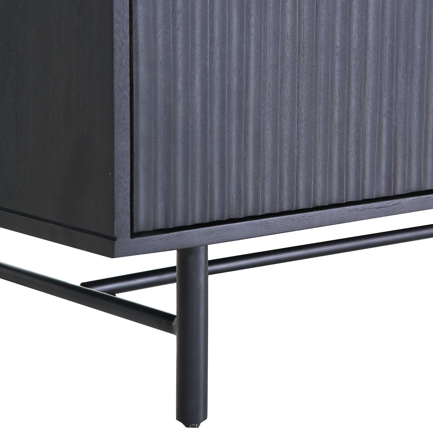 Red Living Buffet Soyons - Acacia massif / Métal - Noir / Doré 5 Red Living Buffet Soyons - Acacia massif / Métal - Noir / Doré – Image 5