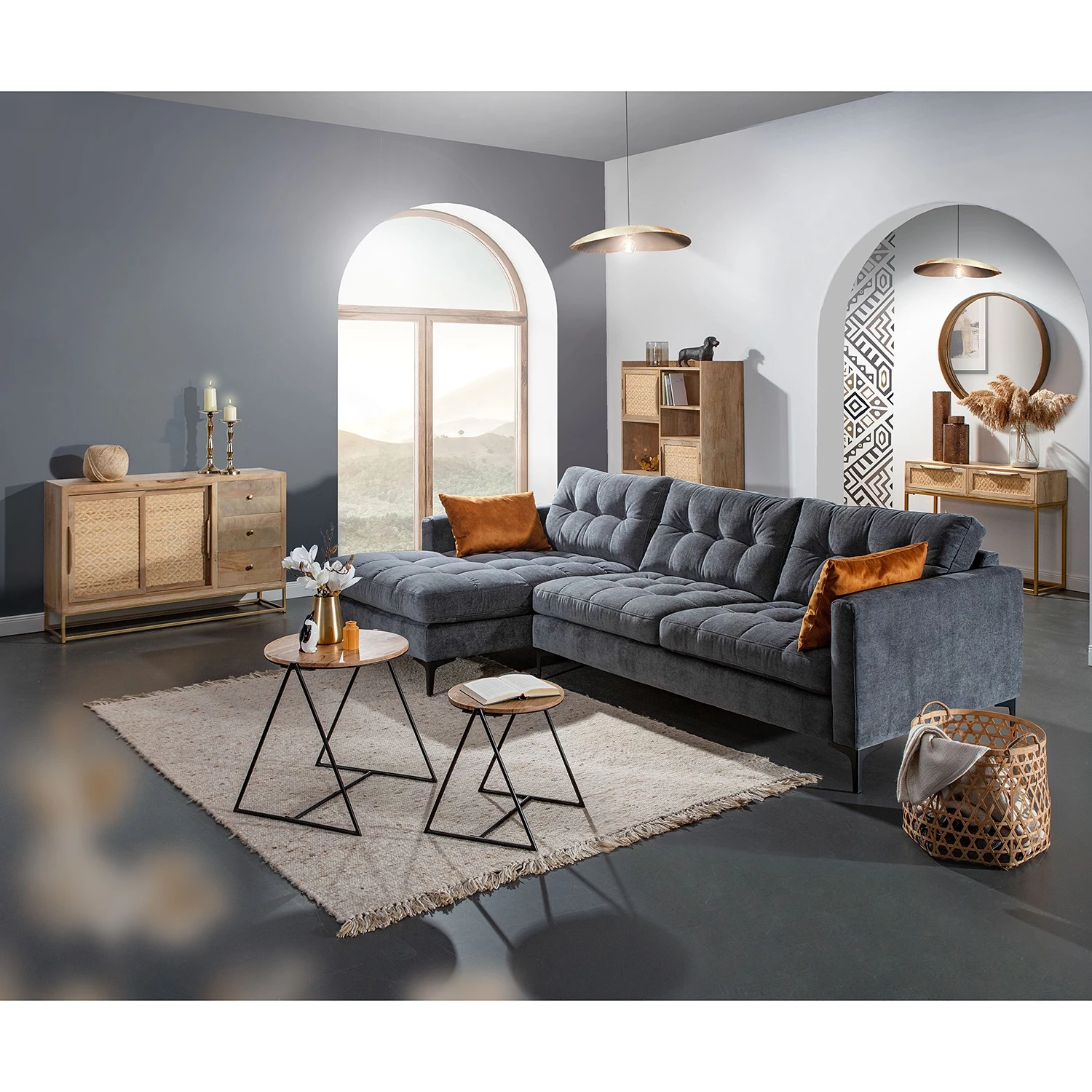 Naturoo Buffet Rumilly - Tressage en rotin / Manguier massif 2 Naturoo Buffet Rumilly - Tressage en rotin / Manguier massif – Image 2