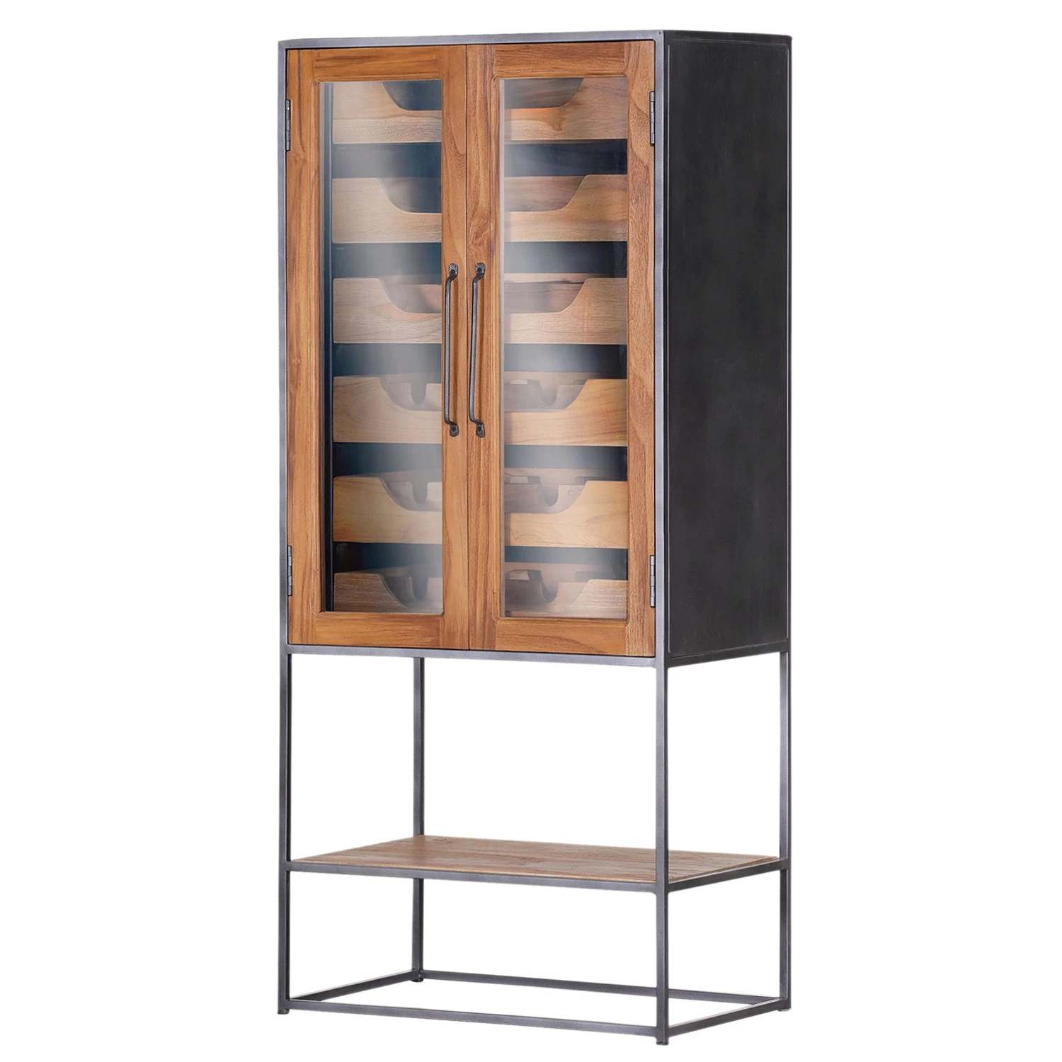 Red Living Armoire à vin Viessoix - Teck massif et acacia massif / Fer - Teck / Anthracite 1 Red Living Armoire à vin Viessoix - Teck massif et acacia massif / Fer - Teck / Anthracite