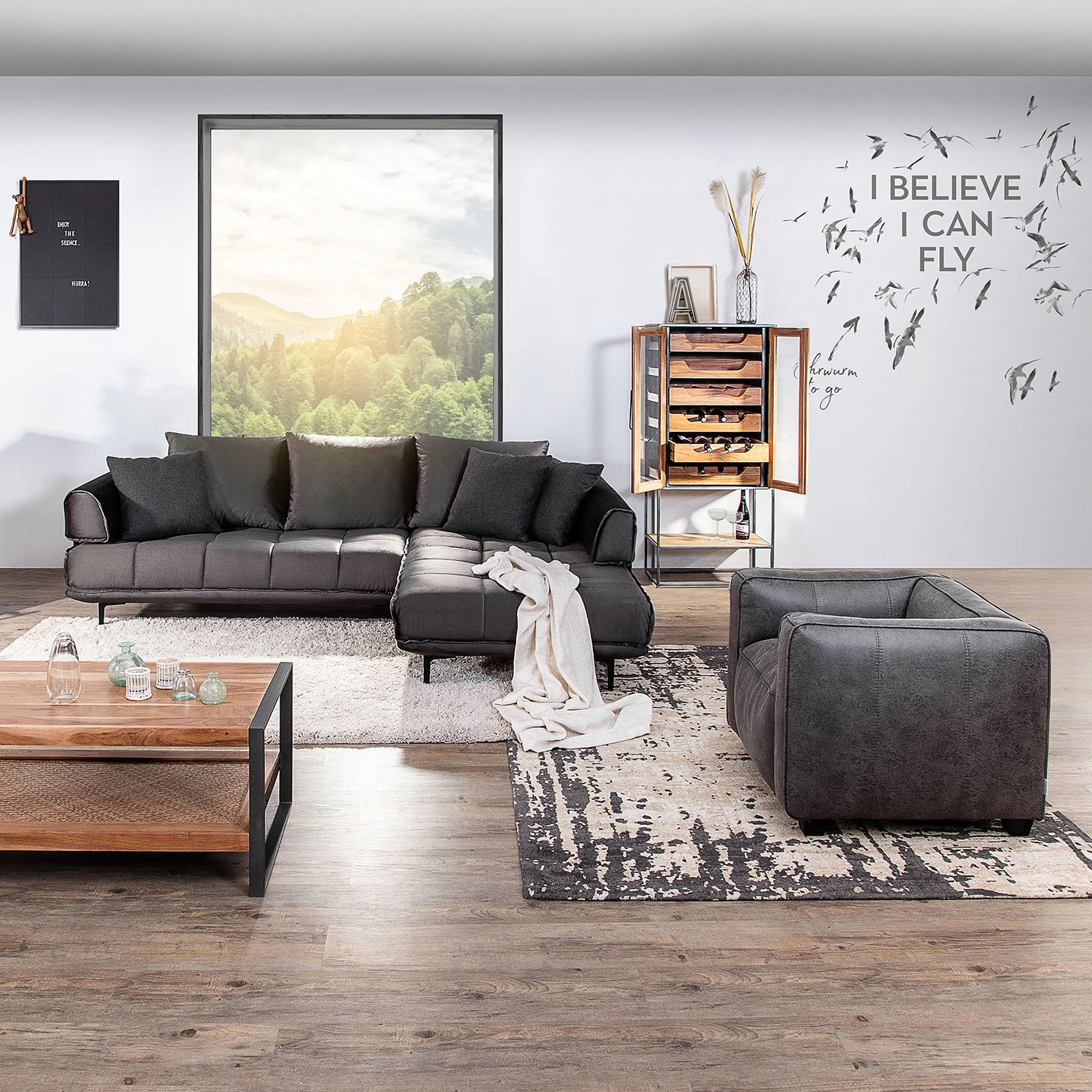 Red Living Armoire à vin Viessoix - Teck massif et acacia massif / Fer - Teck / Anthracite 4 Red Living Armoire à vin Viessoix - Teck massif et acacia massif / Fer - Teck / Anthracite – Image 4