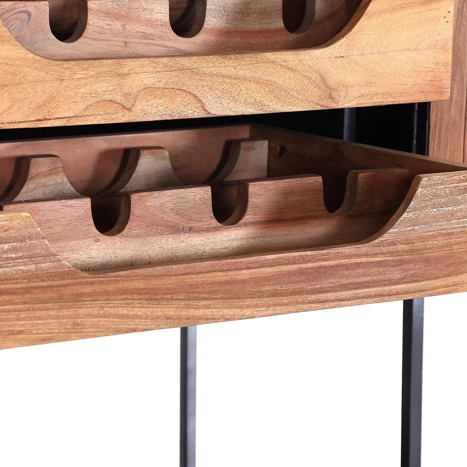 Red Living Armoire à vin Viessoix - Teck massif et acacia massif / Fer - Teck / Anthracite 6 Red Living Armoire à vin Viessoix - Teck massif et acacia massif / Fer - Teck / Anthracite – Image 6