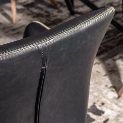 Red Living Chaise à accoudoirs Urbes - Imitation cuir / Fer - Noir / Noir -Meubles de salle à manger Soldes Magasin 1000240179 210115 08050500052 DETAILS P000000001000240179