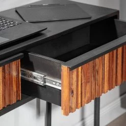 Red Living Console Sanvic - Sheesham / Acacia massif - Sheesham / Anthracite -Meubles de salle à manger Soldes Magasin 1000240817 210812 13315600012 DETAILS P000000001000240817