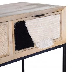 Naturoo Console Soyans - Partiellement en manguier massif / Métal - Beige / Noir -Meubles de salle à manger Soldes Magasin 1000240821 210113 13393600111 DETAILS P000000001000240821