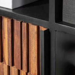 Red Living Étagère Sanvic - Sheesham / Acacia massif - Sheesham / Anthracite -Meubles de salle à manger Soldes Magasin 1000240822 210812 13315600017 DETAILS P000000001000240822