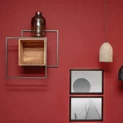 Red Living Étagère murale Fenay - Acacia massif / Métal - Acacia / Noir -Meubles de salle à manger Soldes Magasin 1000240833 210113 13420900188 MOOD DETAILS P000000001000240833 mood