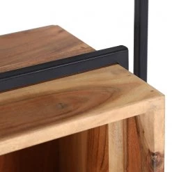 Red Living Étagère murale Fenay - Acacia massif / Métal - Acacia / Noir -Meubles de salle à manger Soldes Magasin 1000240833 210113 13421300190 DETAILS P000000001000240833