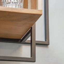 Red Living Étagère murale Fenay - Acacia massif / Métal - Acacia / Noir -Meubles de salle à manger Soldes Magasin 1000240833 210113 13421400191 DETAILS P000000001000240833