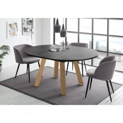 Red Living Table Bayas I - Céramique foncé - Largeur : 110 cm - Chêne clair -Meubles de salle à manger Soldes Magasin 1000241482 210329 17380100242 MOOD DETAILS P000000001000241482 mood