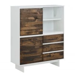 Loftscape Commode Marnac II - Partiellement en pin massif - Pin / Blanc