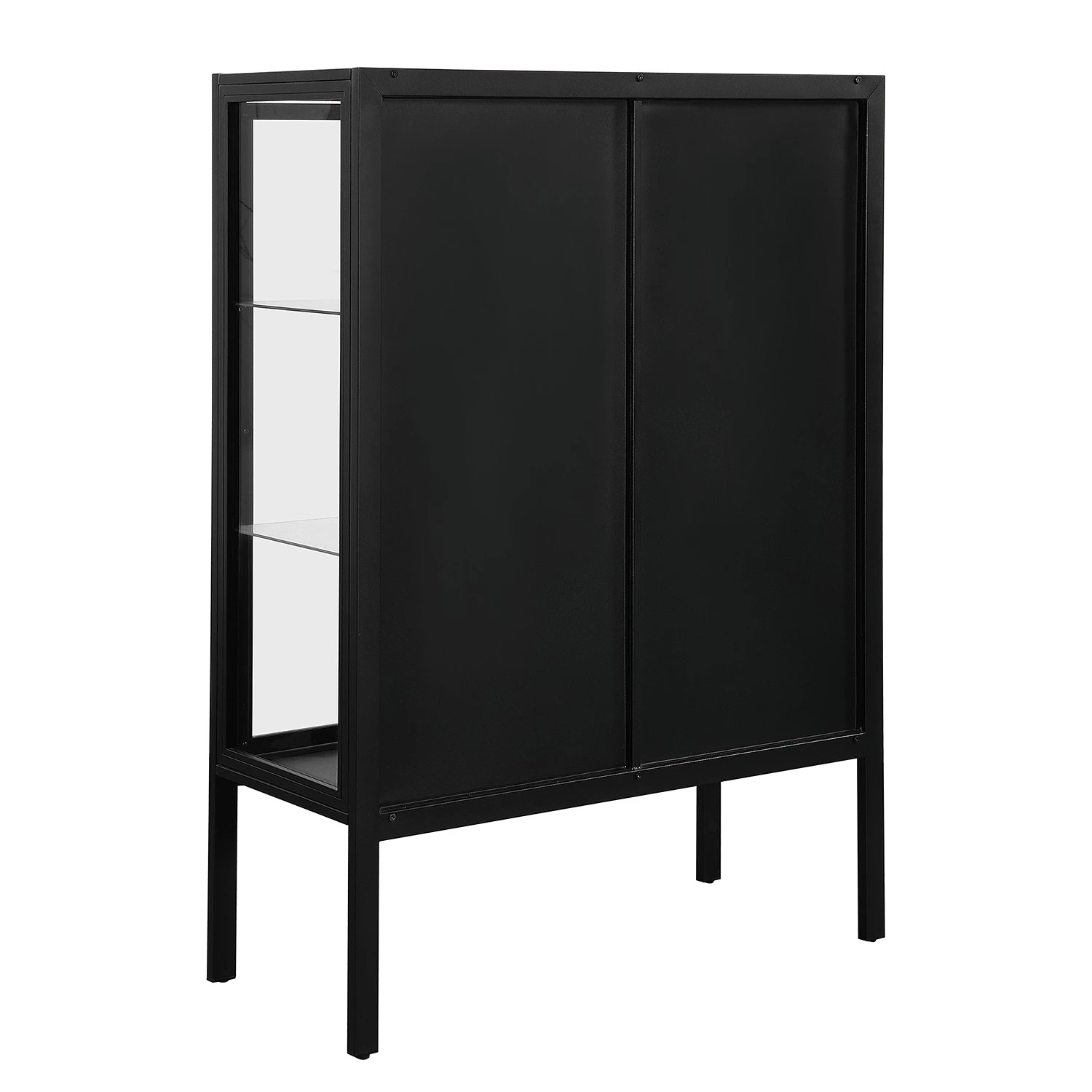 Loftscape Buffet haut Aregno - Verre / Métal - Noir - Largeur : 100 cm 4 Loftscape Buffet haut Aregno - Verre / Métal - Noir - Largeur : 100 cm – Image 4