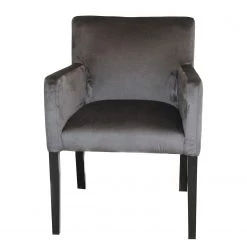 Velvet Studio Chaise à accoudoirs Meaux - Velours / Hêtre massif -Anthracite / Noir 9 Velvet Studio Chaise à accoudoirs Meaux - Velours / Hêtre massif -Anthracite / Noir -Meubles de salle à manger Soldes Magasin 1000241546 210121 14210400009 DETAILS P000000001000241546