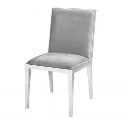 Velvet Studio Chaise capitonnée Le Marin - Velours / Acier inoxydable - Gris clair / Argenté