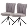 Fredriks Chaises Arleta II (lot de 2) - Microfibre et tissu structuré / Acier - Gris