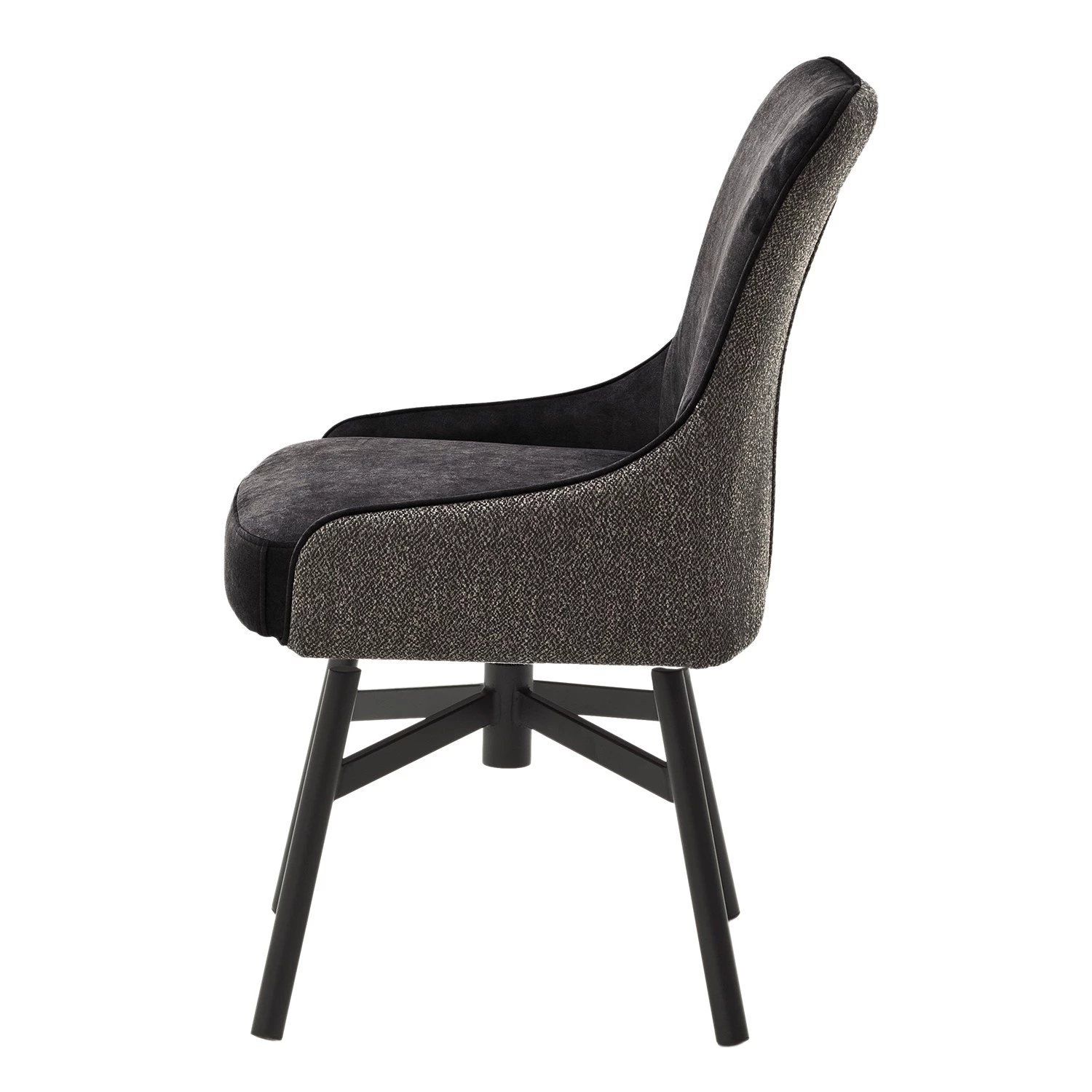 Fredriks Chaises Stalewell II (lot de 2) - Microfibre et tissu structuré / Acier - Anthracite 2 Fredriks Chaises Stalewell II (lot de 2) - Microfibre et tissu structuré / Acier - Anthracite – Image 2