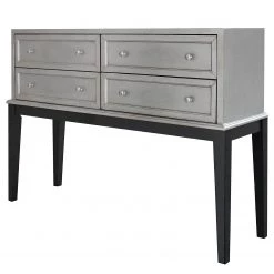 Red Living Commode Vaunac - Blanc / Argenté / Noir