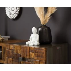 Wolf-Möbel Console Bazac - Acacia massif - Acacia / Gris foncé -Meubles de salle à manger Soldes Magasin 1000243204 220311 030 DETAILS P000000001000243204