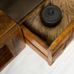 Wolf-Möbel Console Bazac - Acacia massif - Acacia / Gris foncé -Meubles de salle à manger Soldes Magasin 1000243204 220311 031 DETAILS P000000001000243204