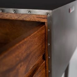 Wolf-Möbel Console Bazac - Acacia massif - Acacia / Gris foncé -Meubles de salle à manger Soldes Magasin 1000243204 220311 036 DETAILS P000000001000243204