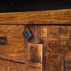 Wolf-Möbel Buffet Bazac - Avec éclairage - Acacia massif - Acacia / Gris foncé -Meubles de salle à manger Soldes Magasin 1000243213 220314 060 DETAILS P000000001000243213