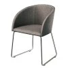 Now! by hülsta Chaise à accoudoirs hülsta now S19-1 - Tissu structuré / Acier - Marron chiné