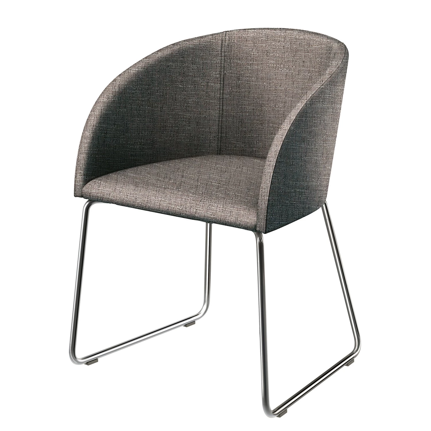 Now! by hülsta Chaise à accoudoirs hülsta now S19-1 - Tissu structuré / Acier - Marron chiné 1 Now! by hülsta Chaise à accoudoirs hülsta now S19-1 - Tissu structuré / Acier - Marron chiné