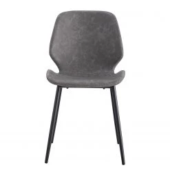 Mørteens Chaises Reallon (lot de 2) - Imitation cuir / Fer - Gris / Noir -Meubles de salle à manger Soldes Magasin 1000244973 211006 08514400062 DETAILS P000000001000244973