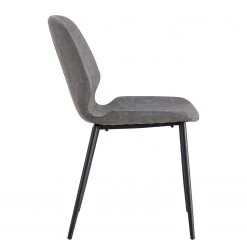 Mørteens Chaises Reallon (lot de 2) - Imitation cuir / Fer - Gris / Noir -Meubles de salle à manger Soldes Magasin 1000244973 211006 08515500069 DETAILS P000000001000244973