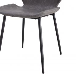 Mørteens Chaises Reallon (lot de 2) - Imitation cuir / Fer - Gris / Noir -Meubles de salle à manger Soldes Magasin 1000244973 211006 08515600094 DETAILS P000000001000244973