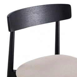 Mørteens Chaises Lolif I (lot de 2) - Tissu / Chêne massif - Beige / Noir -Meubles de salle à manger Soldes Magasin 1000244983 211006 085356000109 DETAILS P000000001000244983