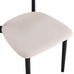 Mørteens Chaises Lolif I (lot de 2) - Tissu / Chêne massif - Beige / Noir -Meubles de salle à manger Soldes Magasin 1000244983 211006 085407000116 DETAILS P000000001000244983