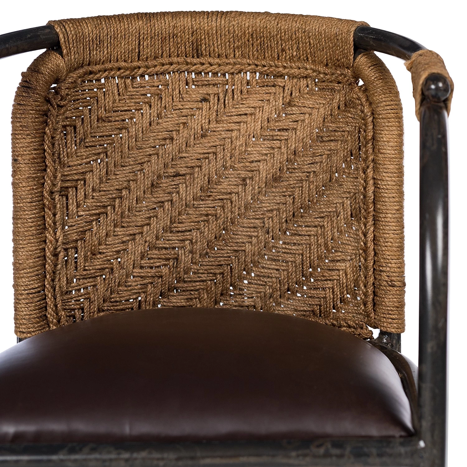 Ars manufacti Chaise à accoudoirs Dissay - Jute tressé / Fer - Naturel / Noir 8 Ars manufacti Chaise à accoudoirs Dissay - Jute tressé / Fer - Naturel / Noir – Image 8