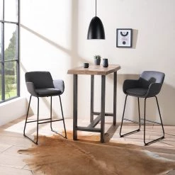 Ars manufacti Table haute Gelles - Acacia massif / Fer - Acacia / Anthracite -Meubles de salle à manger Soldes Magasin 1000246830 220902 020 MOOD DETAILS P000000001000246830 mood