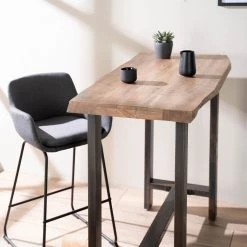 Ars manufacti Table haute Gelles - Acacia massif / Fer - Acacia / Anthracite -Meubles de salle à manger Soldes Magasin 1000246830 220902 021 MOOD DETAILS P000000001000246830 mood