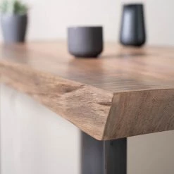 Ars manufacti Table haute Gelles - Acacia massif / Fer - Acacia / Anthracite -Meubles de salle à manger Soldes Magasin 1000246830 220902 031 DETAILS P000000001000246830