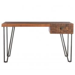 Wolf-Möbel Bureau Bubry - Acacia massif / Fer - Acacia / Anthracite -Meubles de salle à manger Soldes Magasin 1000246833 220330 030 DETAILS P000000001000246833