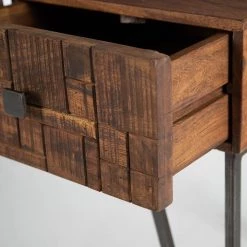 Wolf-Möbel Bureau Bubry - Acacia massif / Fer - Acacia / Anthracite -Meubles de salle à manger Soldes Magasin 1000246833 220330 034 DETAILS P000000001000246833